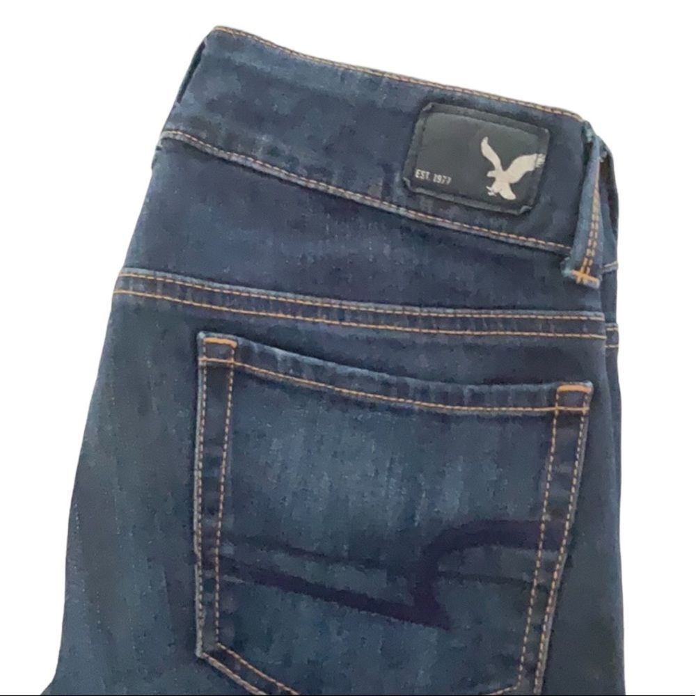 AMERICAN EAGLE ARTIST CROP DENIM BLUE JEANS SIZE 2 ANKLE CROP - Picture 2 of 9